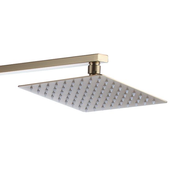Arezzo Low Pressure Square Thermostatic Shower with Cool Touch   Brushed Brass - Image 3