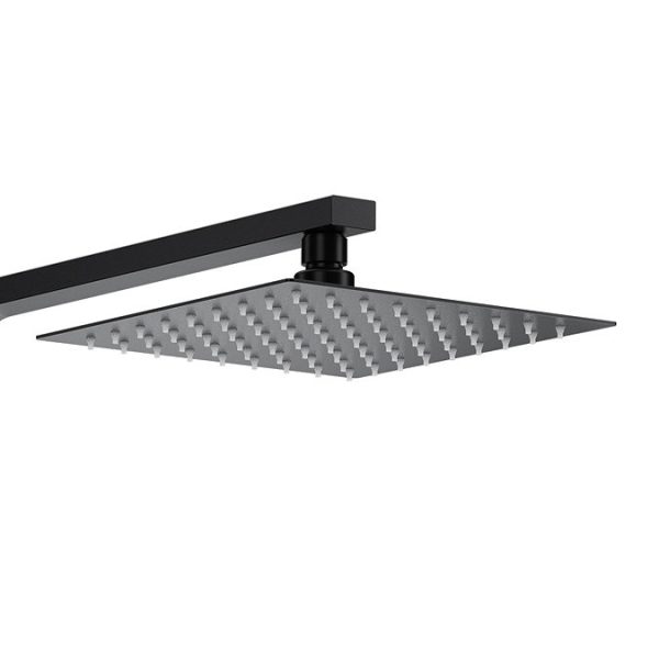 Arezzo Low Pressure Square Thermostatic Shower with Cool Touch   Matt Black - Image 3