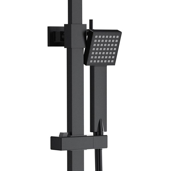 Arezzo Low Pressure Square Thermostatic Shower with Cool Touch   Matt Black - Image 4