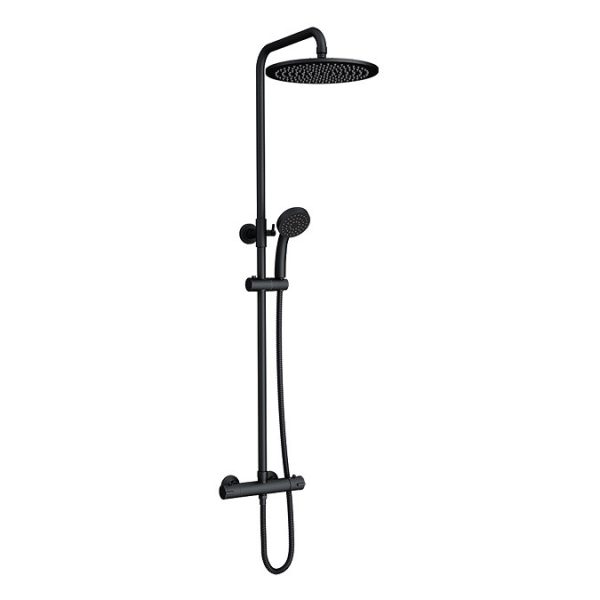 Arezzo Modern Round Thermostatic Shower (300mm Head   Matt Black) - Image 3