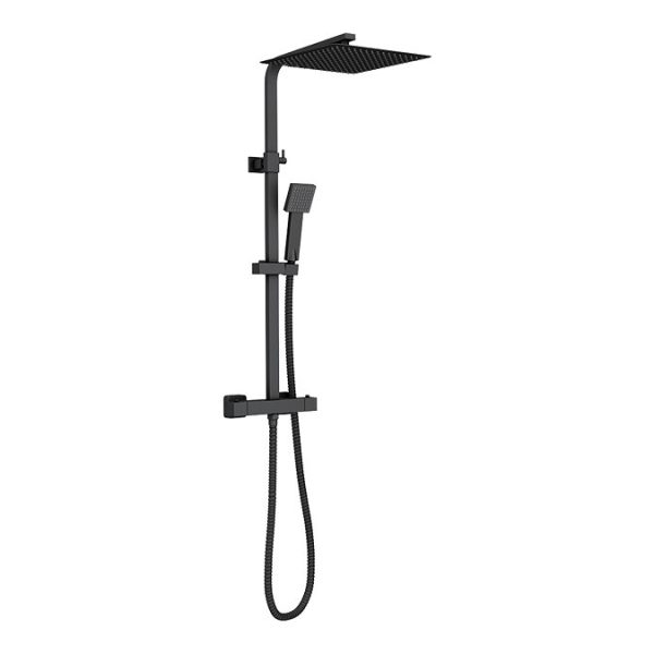 Arezzo Modern Square Thermostatic Shower (300 x 300mm Head   Matt Black) - Image 3