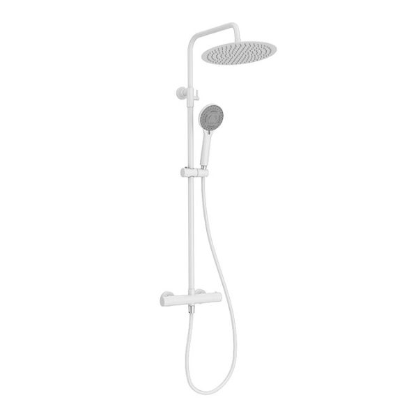 Arezzo Modern Round Thermostatic Shower (300mm Head   Matt White) - Image 2