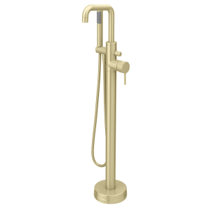Arezzo Art Deco Lever Freestanding Bath Tap with Shower Mixer   Brushed Brass