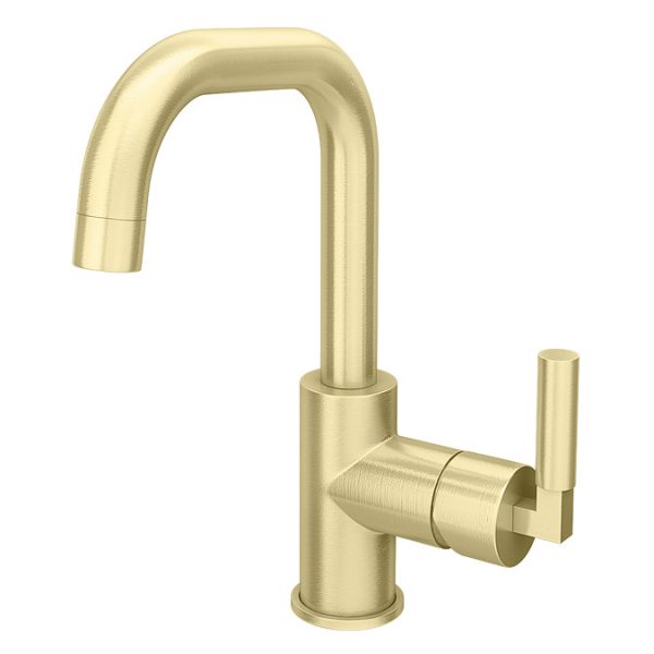 Arezzo Art Deco Single Lever Side Action Mono Basin Mixer   Brushed Brass - Image 2