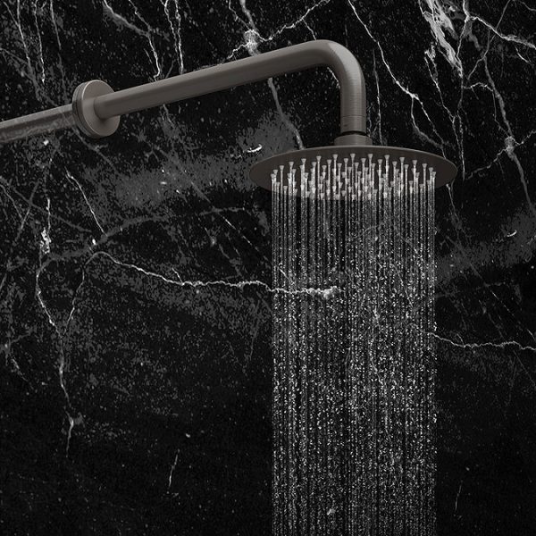 Arezzo Gunmetal Grey Shower Set (Fixed Round Shower Head + Bath Spout) - Image 2