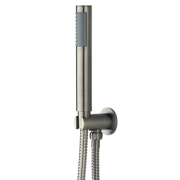 Arezzo Gunmetal Grey Concealed Individual Diverter + Thermostatic Control Valve with Handset + Wall Mounted Shower Head - Image 6