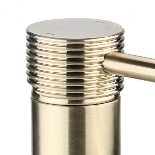 Arezzo Groove Round Mono Basin Mixer Tap Brushed Brass - Image 3