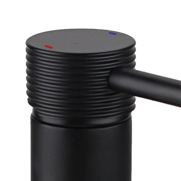 Arezzo Groove Round Mono Basin Mixer Tap Matt Black - Image 2