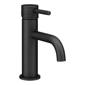 Arezzo Groove Round Mono Basin Mixer Tap Matt Black