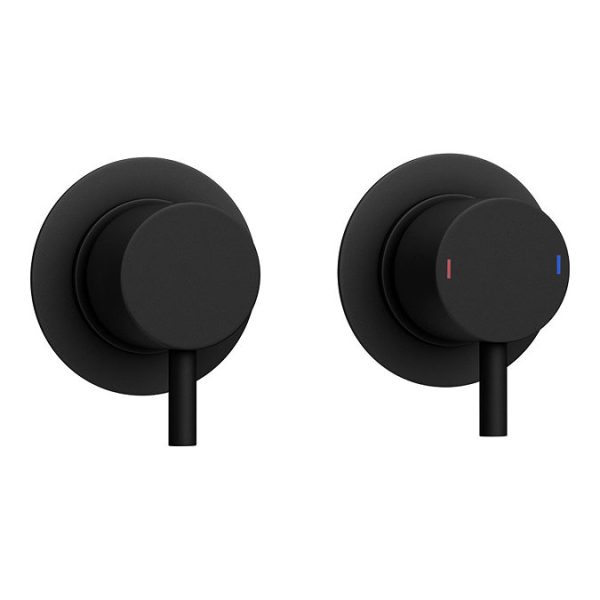 Arezzo Matt Black Concealed Individual Diverter + Thermostatic Control Valve with Handset + 200mm Shower Head - Image 6