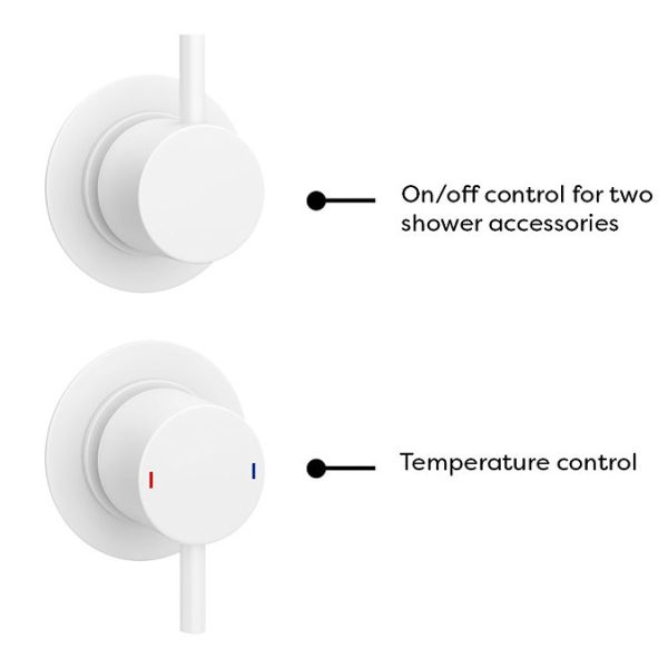 Arezzo Matt White Shower Set (Fixed Round Shower Head + Bath Spout) - Image 4