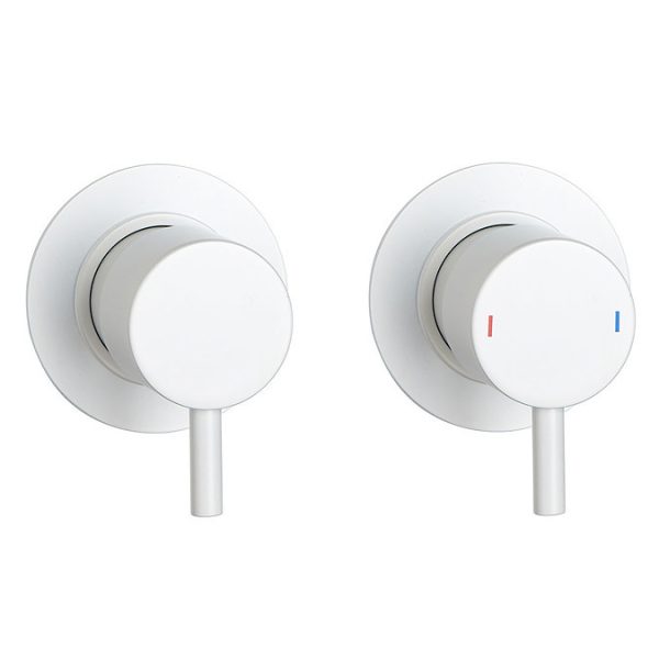 Arezzo Matt White Shower Set (Fixed Round Shower Head + Bath Spout) - Image 3