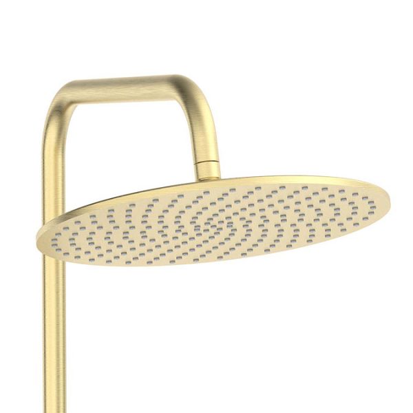 Arezzo Deluxe Cool Touch Round Thermostatic Shower (250mm Head   Brushed Brass) - Image 4