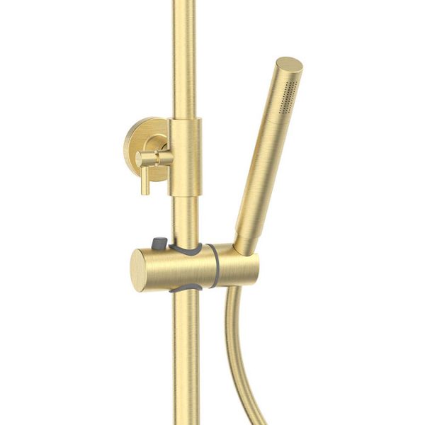 Arezzo Deluxe Cool Touch Round Thermostatic Shower (250mm Head   Brushed Brass) - Image 5
