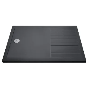 Aurora 1400 x 900 Slate Effect Walk In Shower Tray With Drying Area