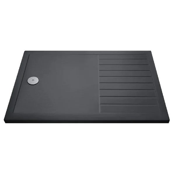 Aurora 1400 x 900 Slate Effect Walk In Shower Tray With Drying Area