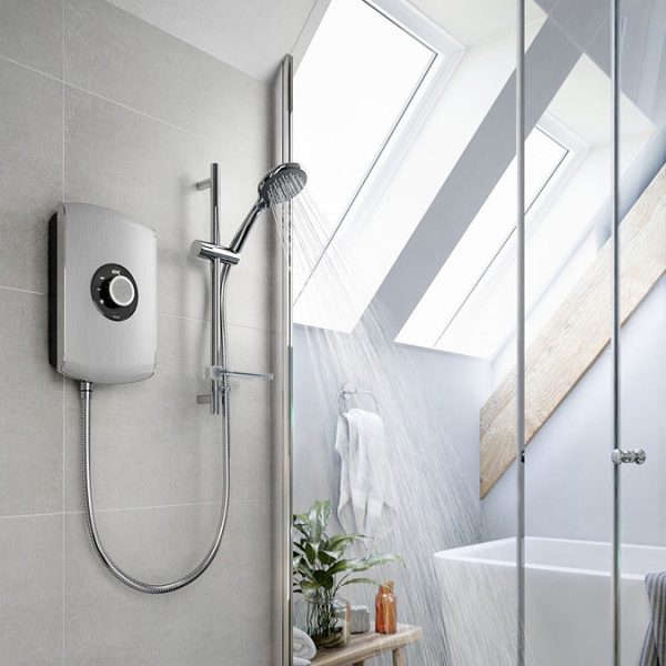 Triton Amore 9.5kW Electric Shower   Brushed Steel - Image 4