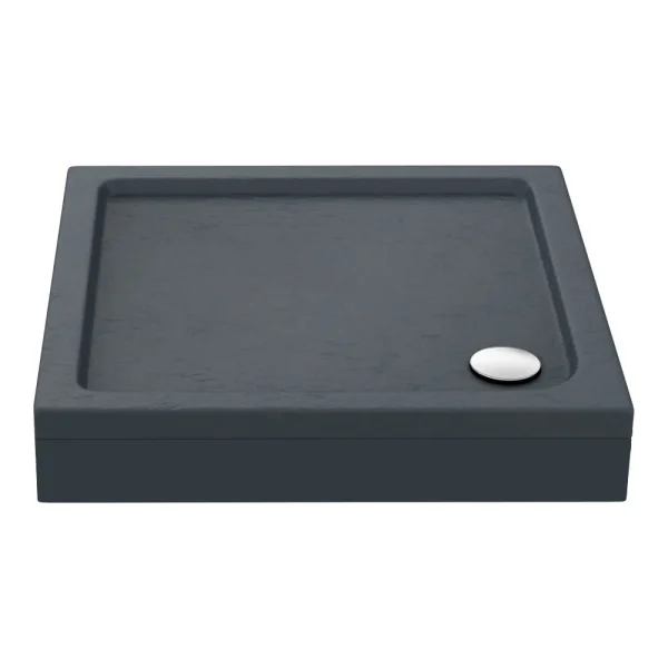 Aurora Slate Effect Stone Square Shower Tray + Riser Kit