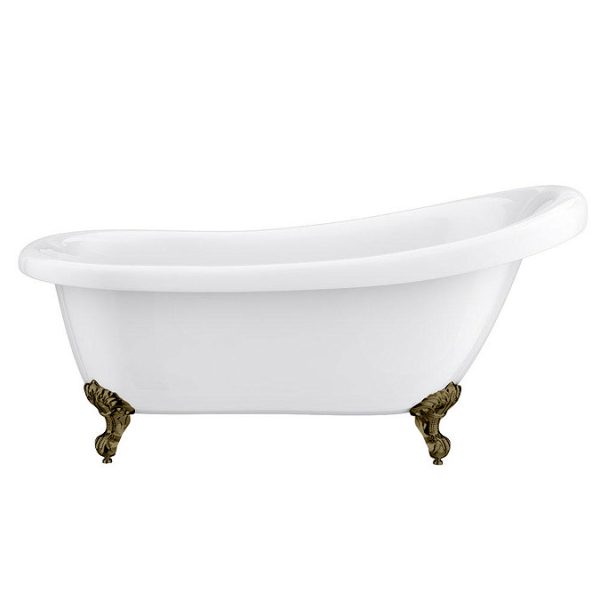 Astoria 1550 Roll Top Slipper Bath + Antique Brass Leg Set - Image 3