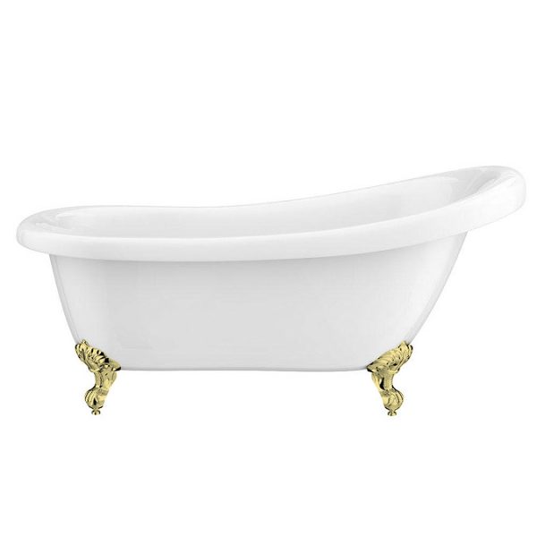 Astoria 1550 Roll Top Slipper Bath + Brushed Brass Leg Set - Image 5
