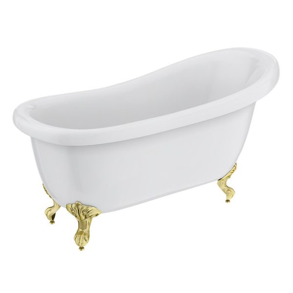 Astoria 1550 Roll Top Slipper Bath + Brushed Brass Leg Set - Image 4