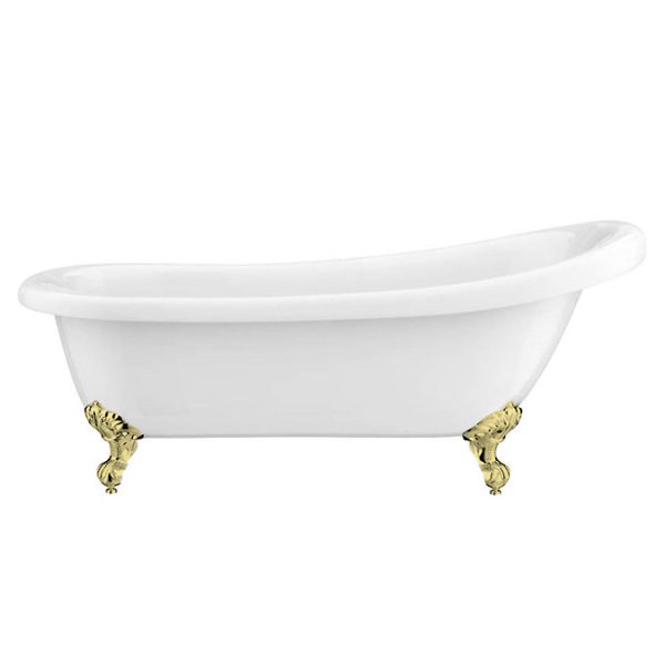 Astoria 1710 Roll Top Slipper Bath + Brushed Brass Leg Set - Image 7