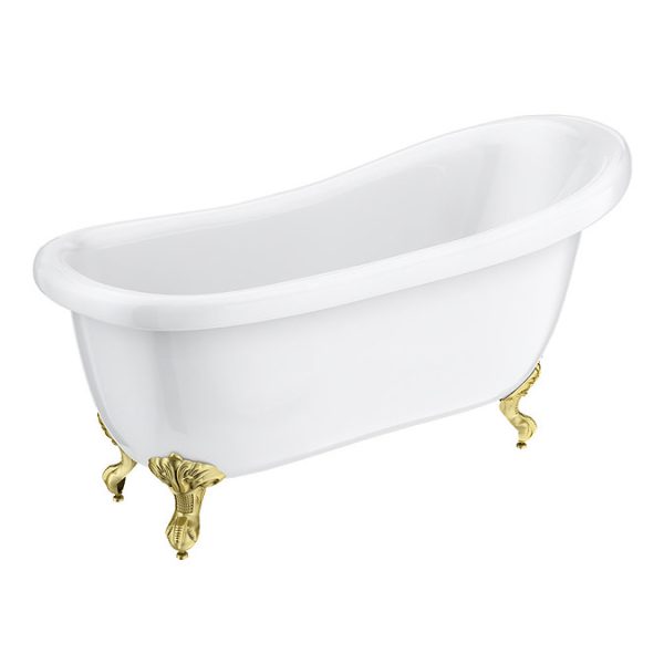 Astoria 1710 Roll Top Slipper Bath + Brushed Brass Leg Set - Image 5