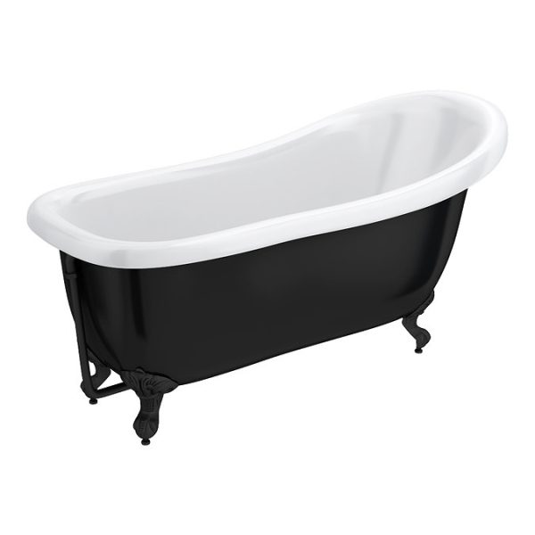 Astoria Black 1710 Roll Top Slipper Bath + Matt Black Leg Set - Image 7