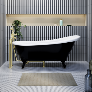 Astoria Black 1710 Roll Top Slipper Bath + Matt Black Leg Set