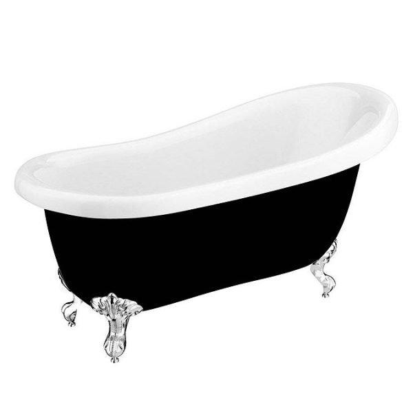 Astoria Black 1550 Roll Top Slipper Bath w. Ball + Claw Leg Set - Image 2