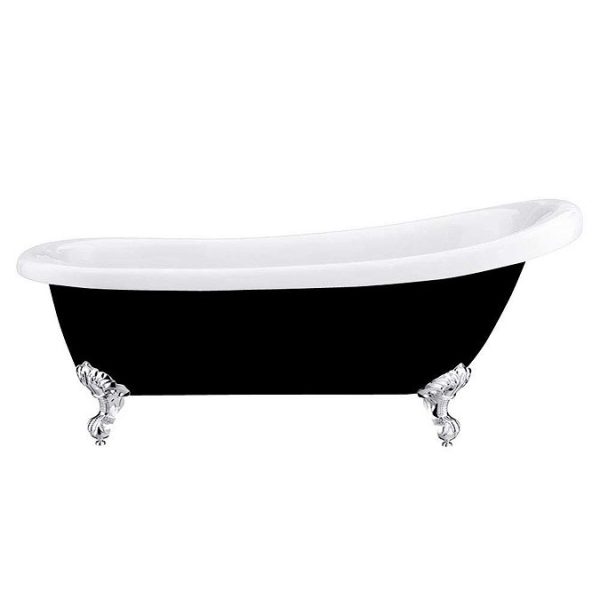 Astoria Black 1710 Roll Top Slipper Bath w. Ball + Claw Leg Set - Image 3