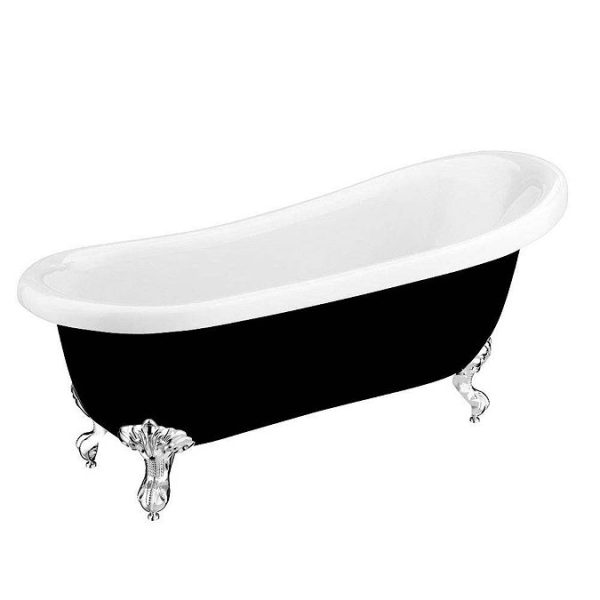 Astoria Black 1710 Roll Top Slipper Bath w. Ball + Claw Leg Set - Image 2
