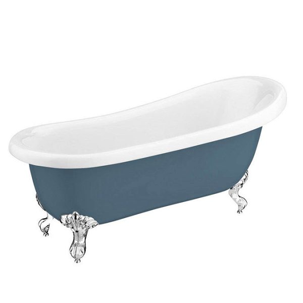 Astoria Blue 1710 Roll Top Slipper Bath w. Ball + Claw Leg Set - Image 2
