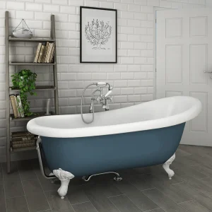 Astoria Blue 1710 Roll Top Slipper Bath w. Ball + Claw Leg Set