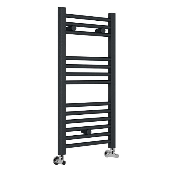 Diamond Heated Towel Rail   W400 x H800mm   Anthracite   Straight - Image 3