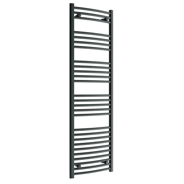 Diamond Curved Heated Towel Rail   W500 x H1600mm   Anthracite