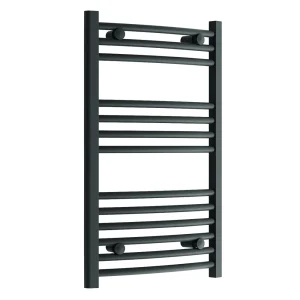 Diamond Curved Heated Towel Rail   W500 x H800mm   Anthracite