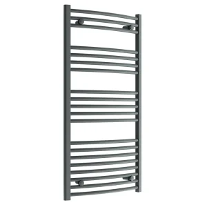 Diamond Curved Heated Towel Rail   W600 x H1200mm   Anthracite