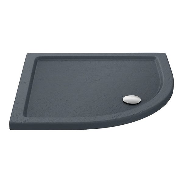 Toreno Matt Black 900 x 900mm Quadrant Shower Enclosure + Slate Effect Tray - Image 2