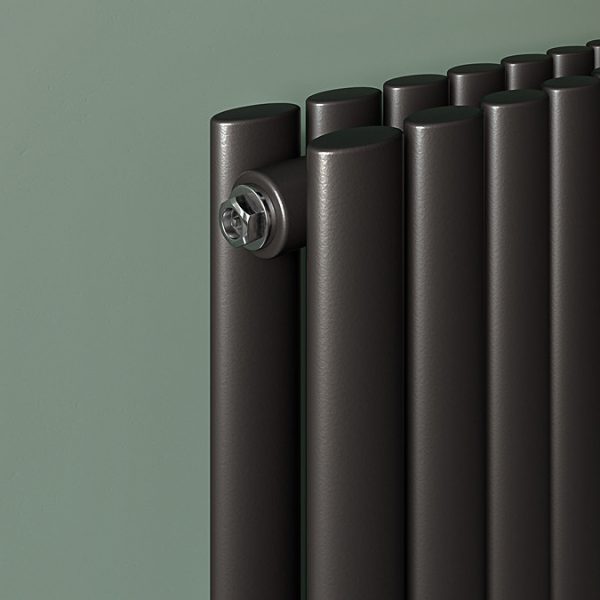Metro Vertical Radiator   Matt Black   Double Panel (1800mm High) 472mm Wide with Rail - Image 4