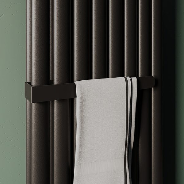 Metro Vertical Radiator   Matt Black   Double Panel (1800mm High) 472mm Wide with Rail - Image 5