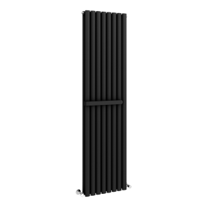 Metro Vertical Radiator   Matt Black   Double Panel (1800mm High) 472mm Wide with Rail