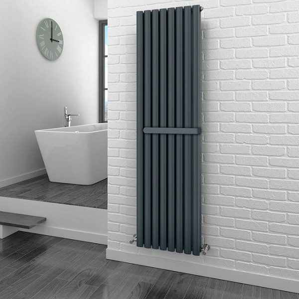 Metro Vertical Radiator   Anthracite   Double Panel (1800mm High) 472mm Wide with Rail - Image 5