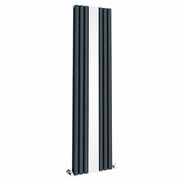 Metro Vertical Radiator with Mirror   Anthracite   Double Panel (H1800 x W500mm) - Image 3