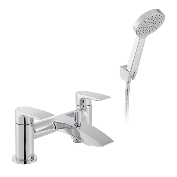 Vado Rowe Deck Mounted Bath Shower Mixer with Single Function Handset