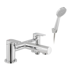 Vado Vala Deck Mounted Bath Shower Mixer with Single Function Handset