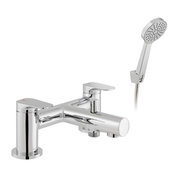 Vado Vala Deck Mounted Bath Shower Mixer with Single Function Handset