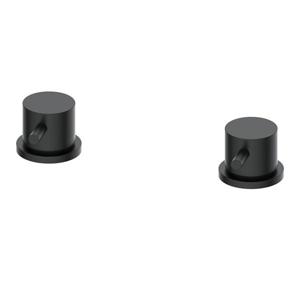 Arezzo Round 3/4" Deck Bath Side Valves Matt Black (Pair) - Image 2