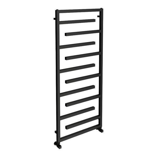 Arezzo Matt Black 1380 x 600mm Designer Towel Rail - Image 2