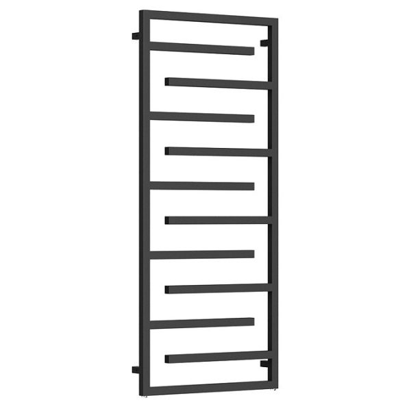 Arezzo Matt Black 1380 x 600mm Designer Towel Rail - Image 5